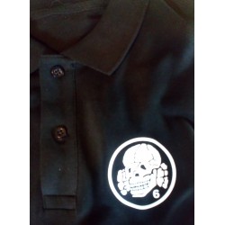 Polo - Black with White Totenkopf6 ("S" only!)